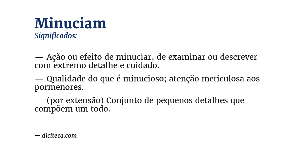 Significado de minuciam
