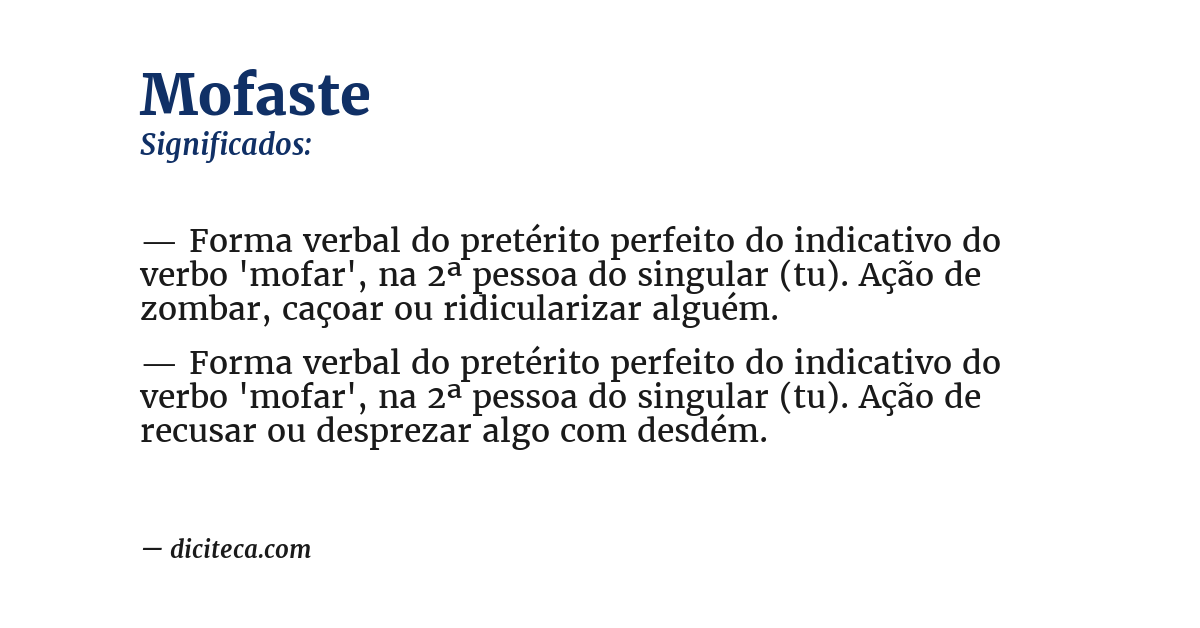 Significado de mofaste