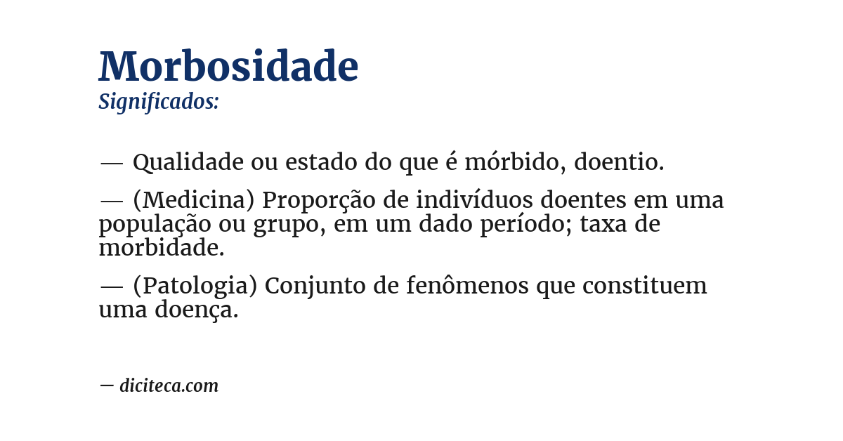 Significado de morbosidade