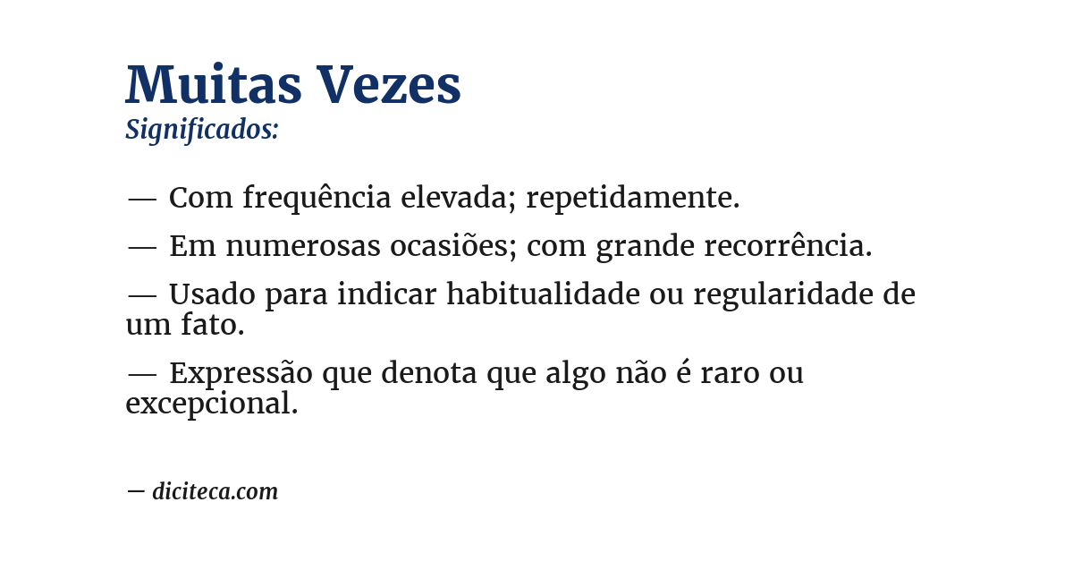 Significado de muitas vezes