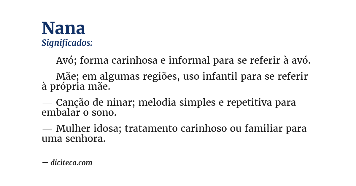 Significado de nana