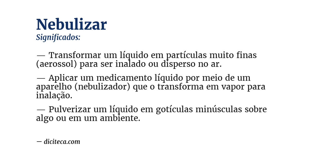 Significado de nebulizar