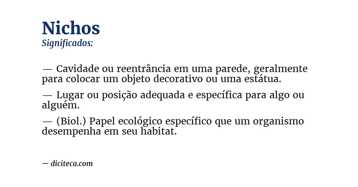 Significado de nichos