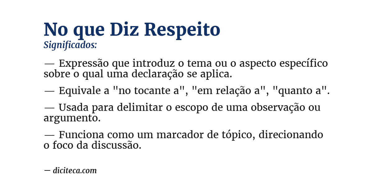 Significado de no que diz respeito