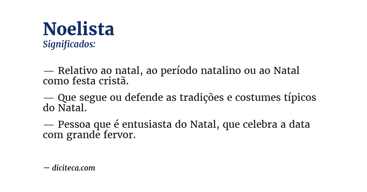 Significado de noelista