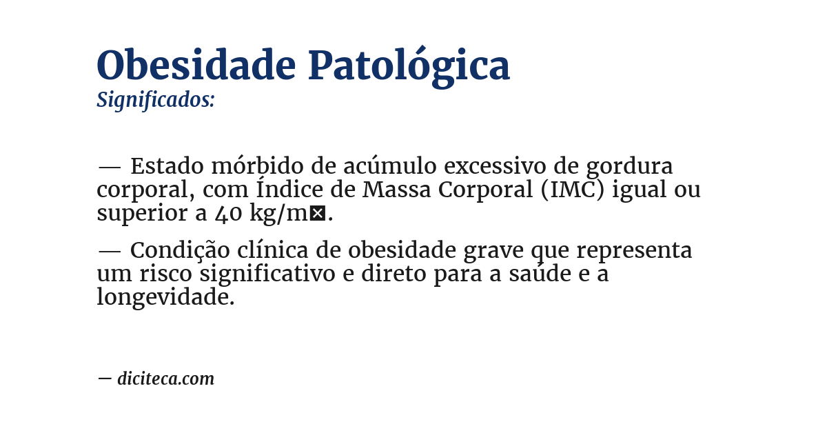 Significado de obesidade patológica