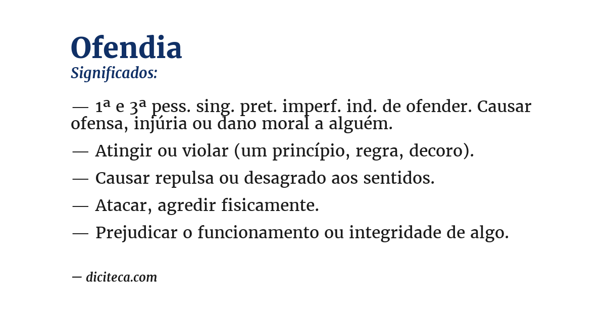 Significado de ofendia