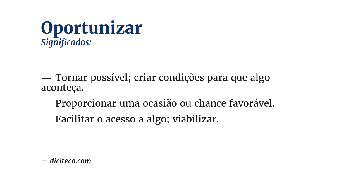 Significado de oportunizar
