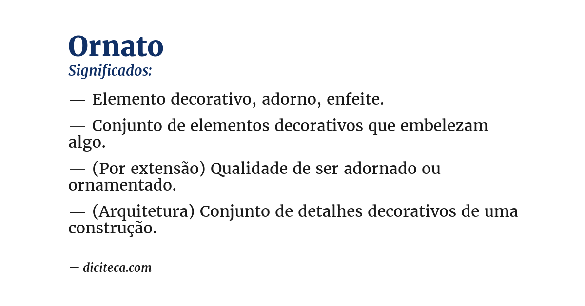 Significado de ornato