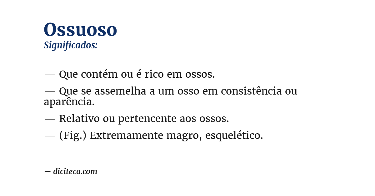 Significado de ossuoso
