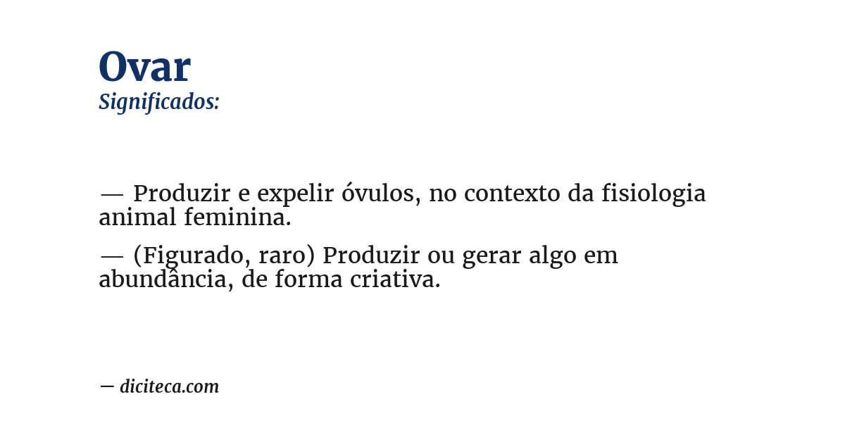 Significado de ovar