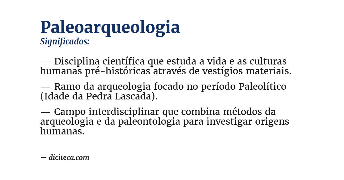 Significado de paleoarqueologia