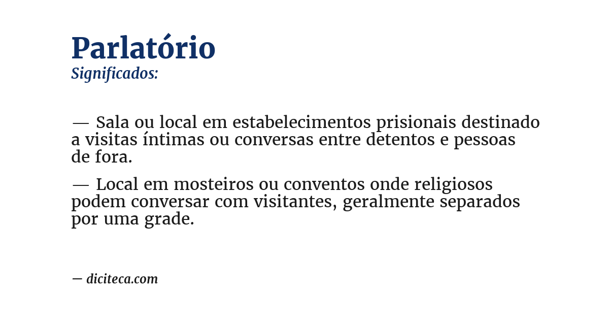 Significado de parlatório