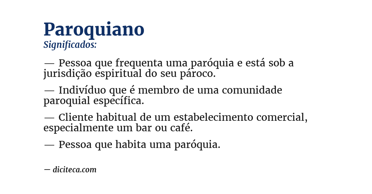 Significado de paroquiano
