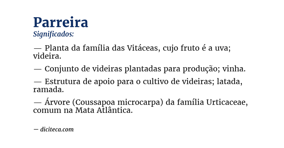 Significado de parreira