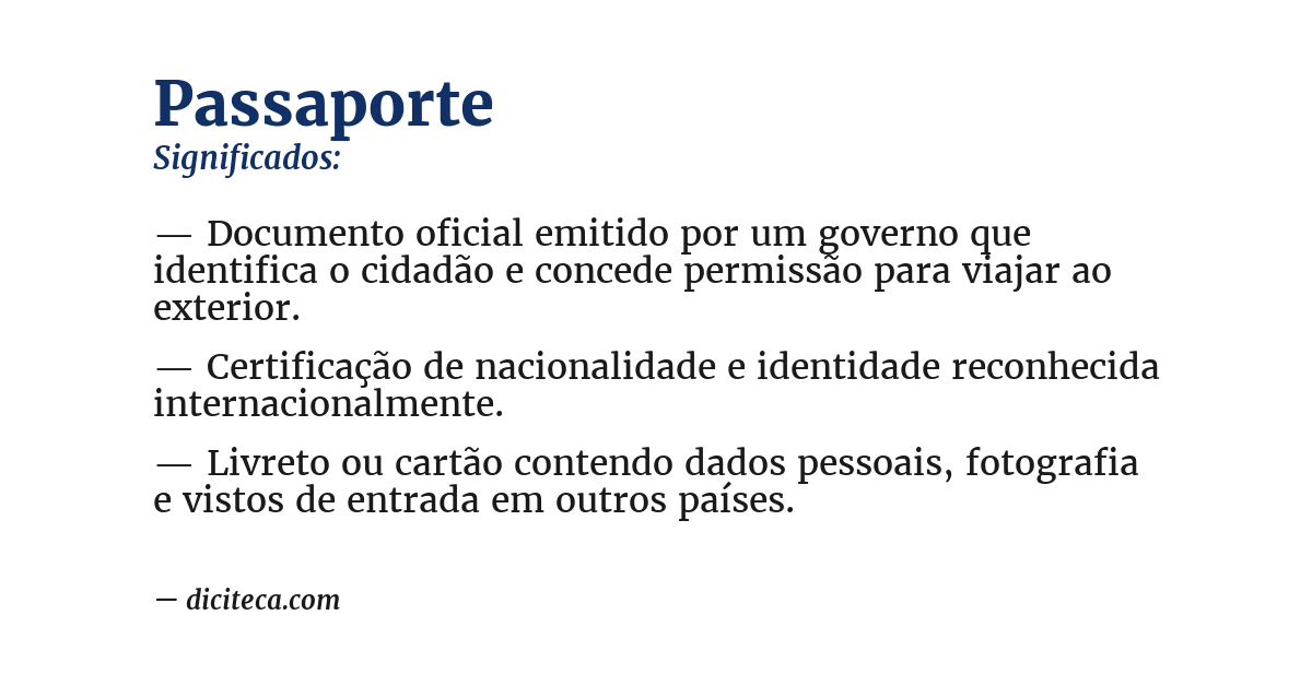 Significado de passaporte