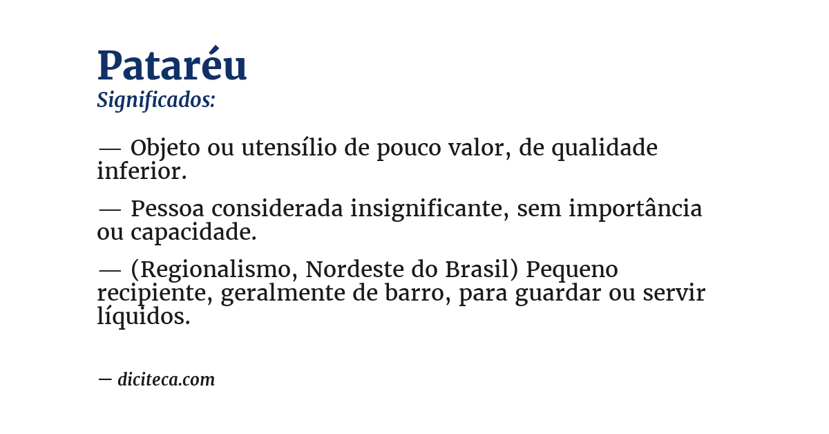 Significado de pataréu