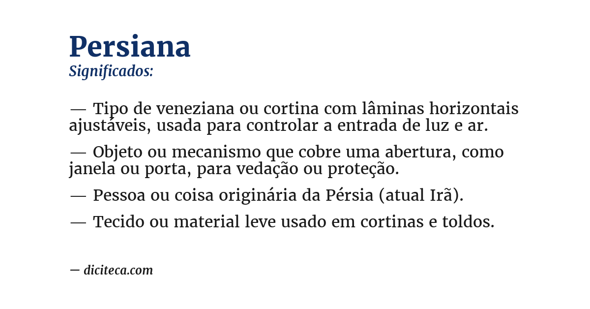 Significado de persiana