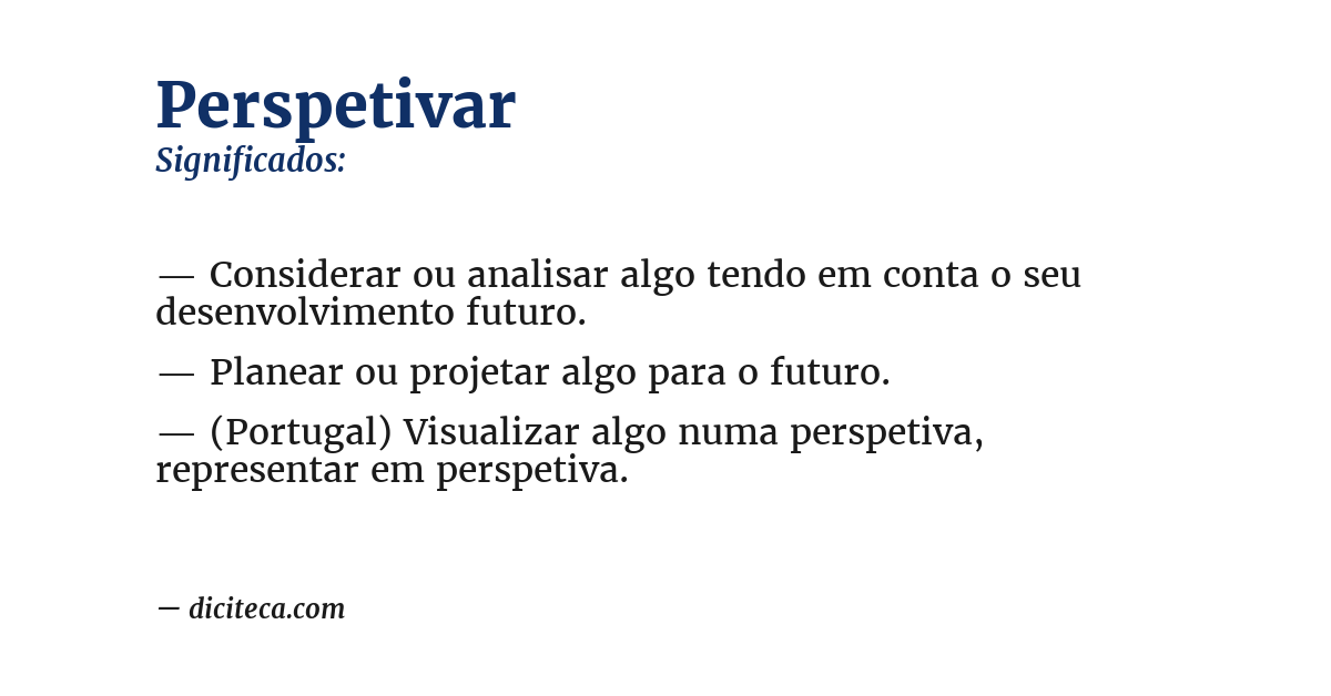 Significado de perspetivar