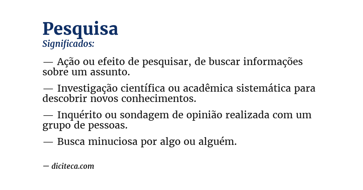 Significado de pesquisa