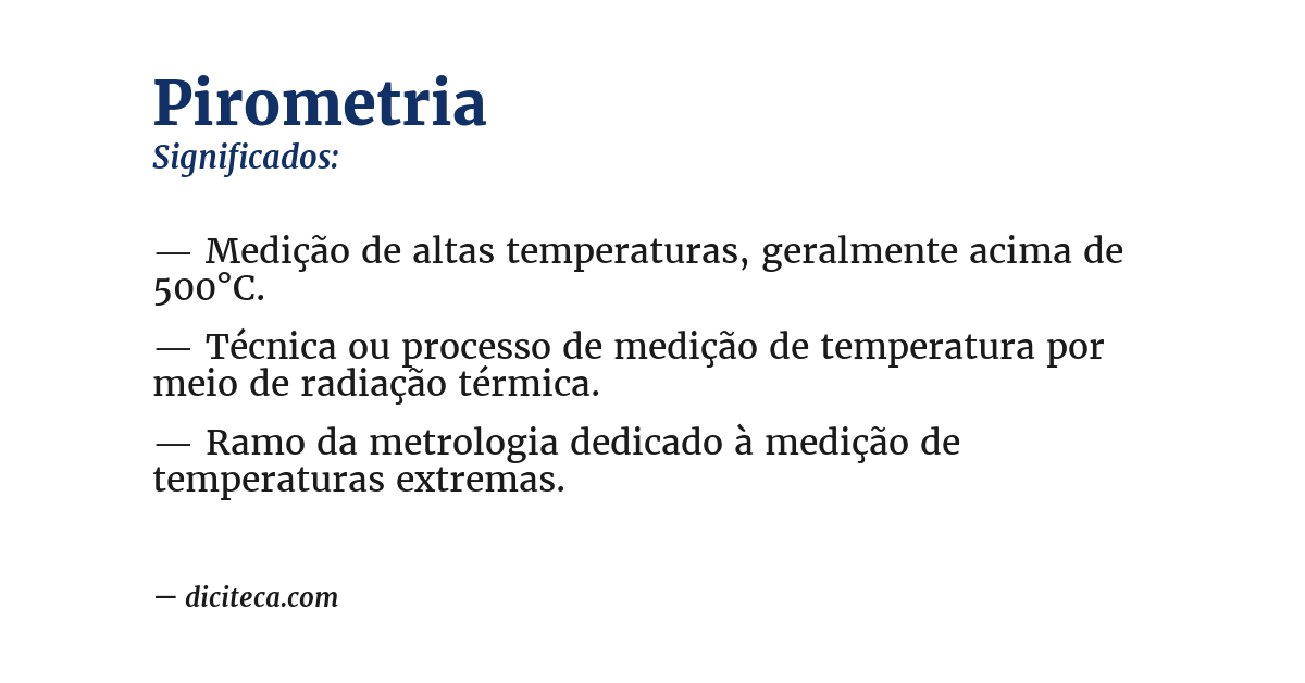 Significado de pirometria