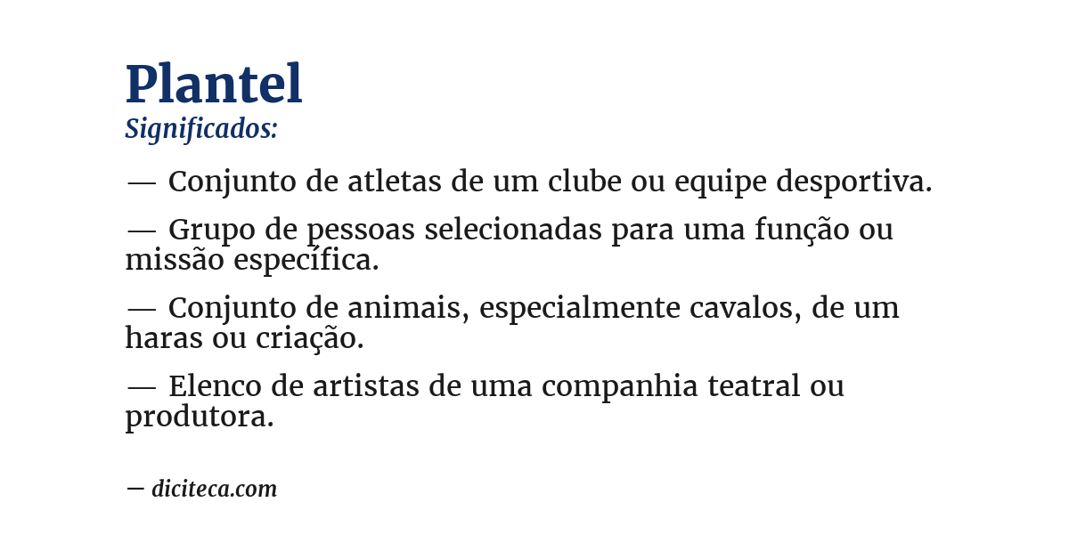Significado de plantel