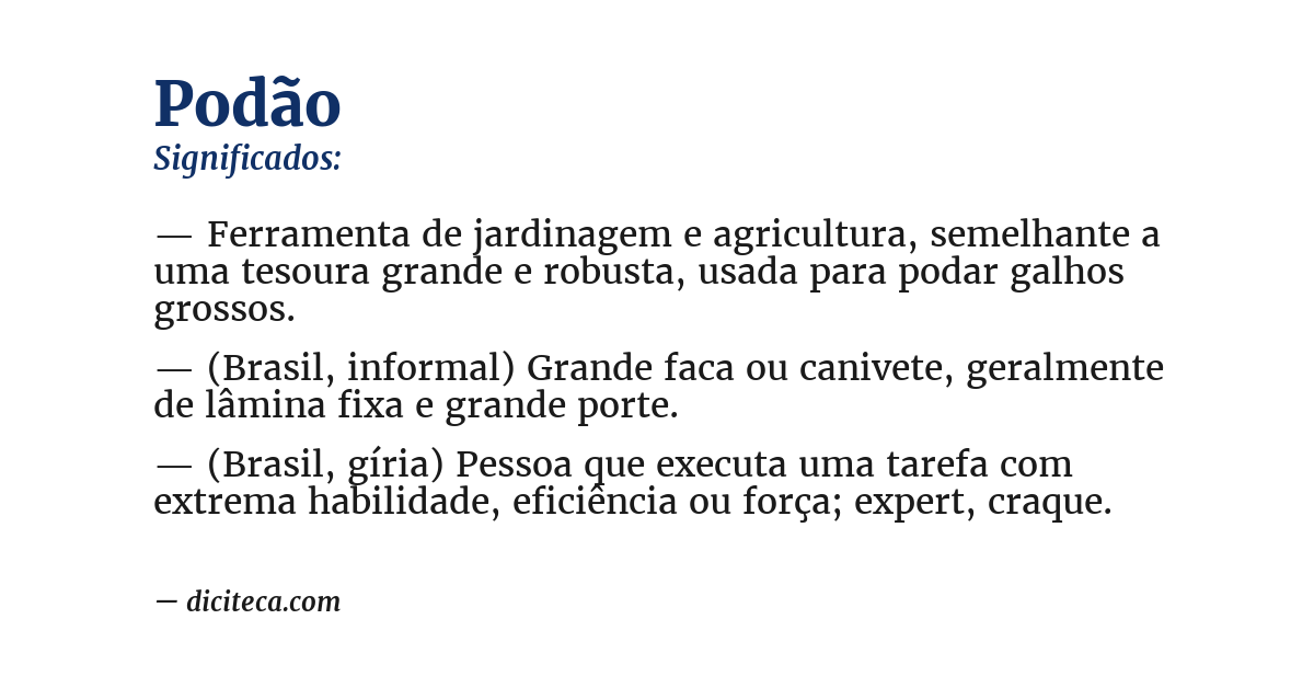Significado de podão
