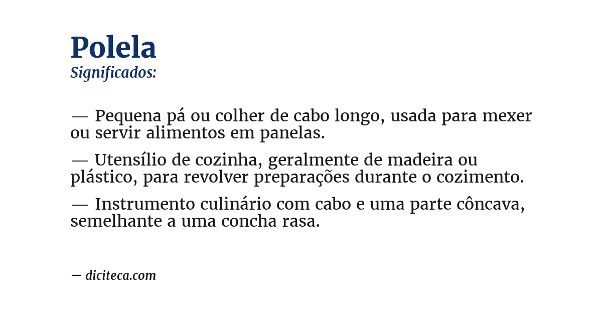 Significado de polela