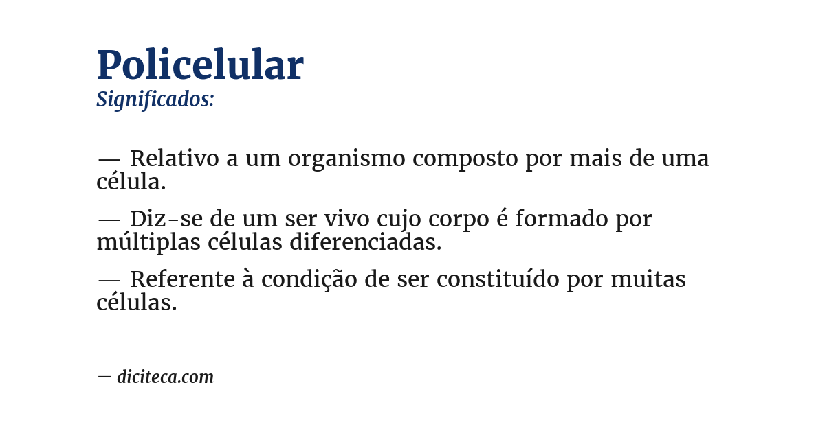 Significado de policelular