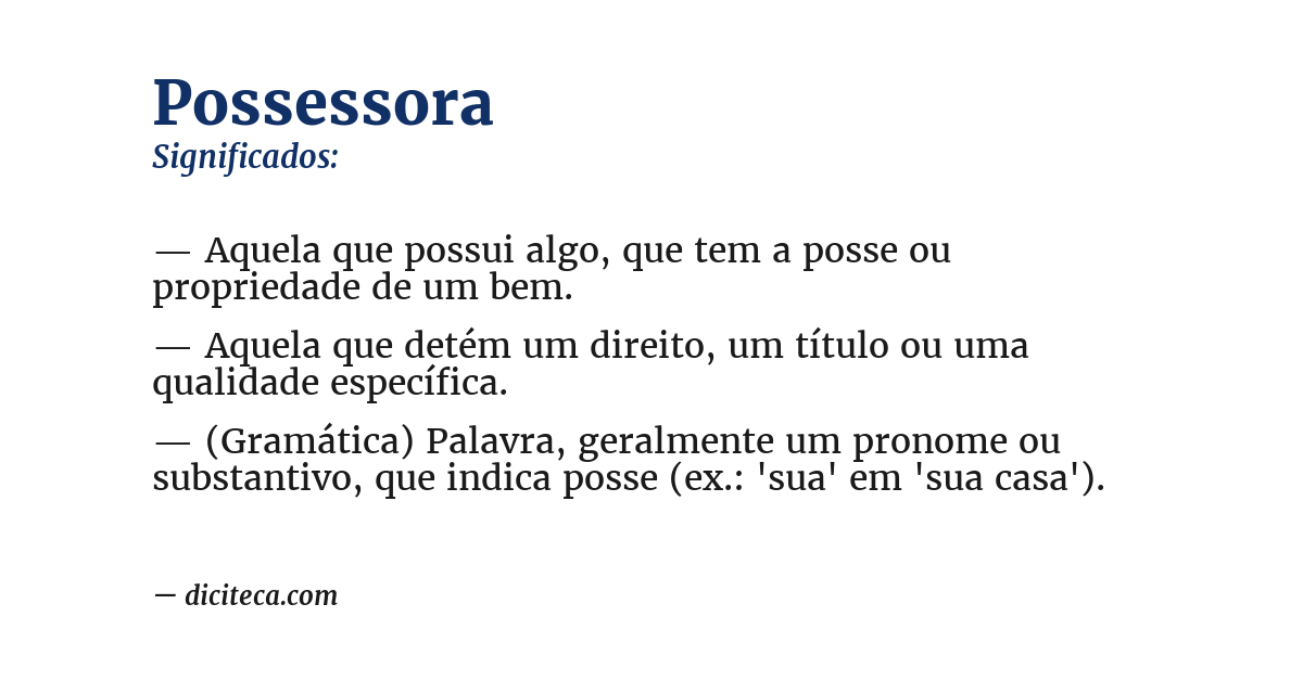 Significado de possessora
