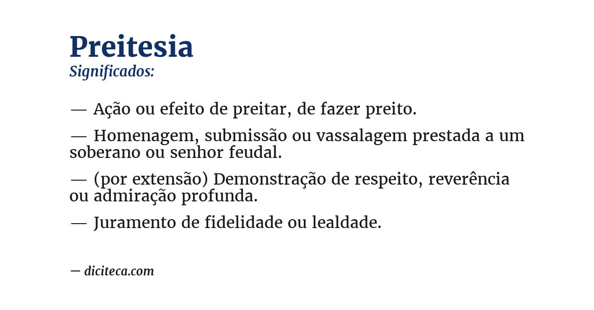 Significado de preitesia
