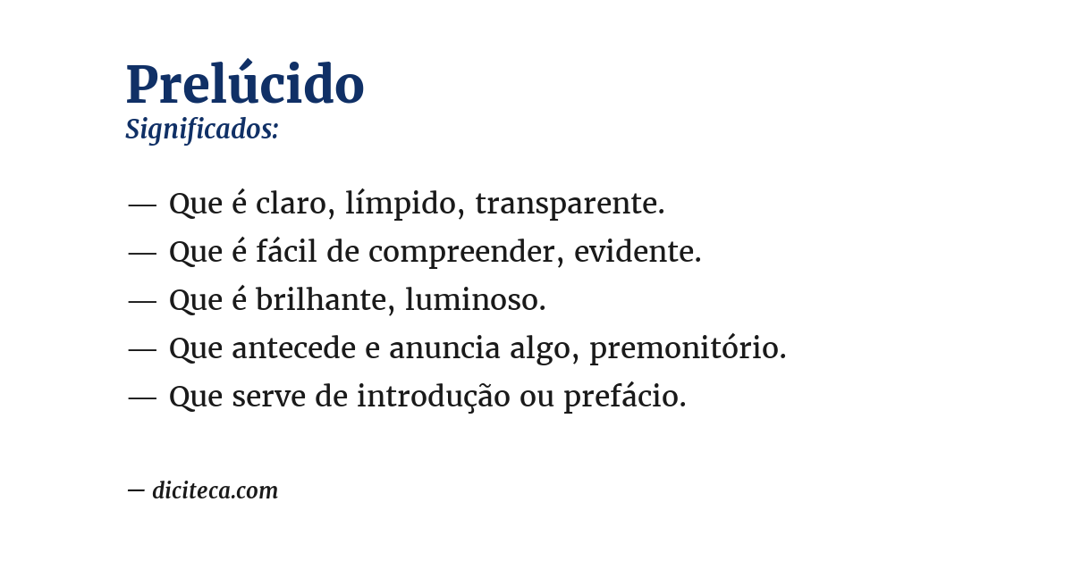Significado de prelúcido