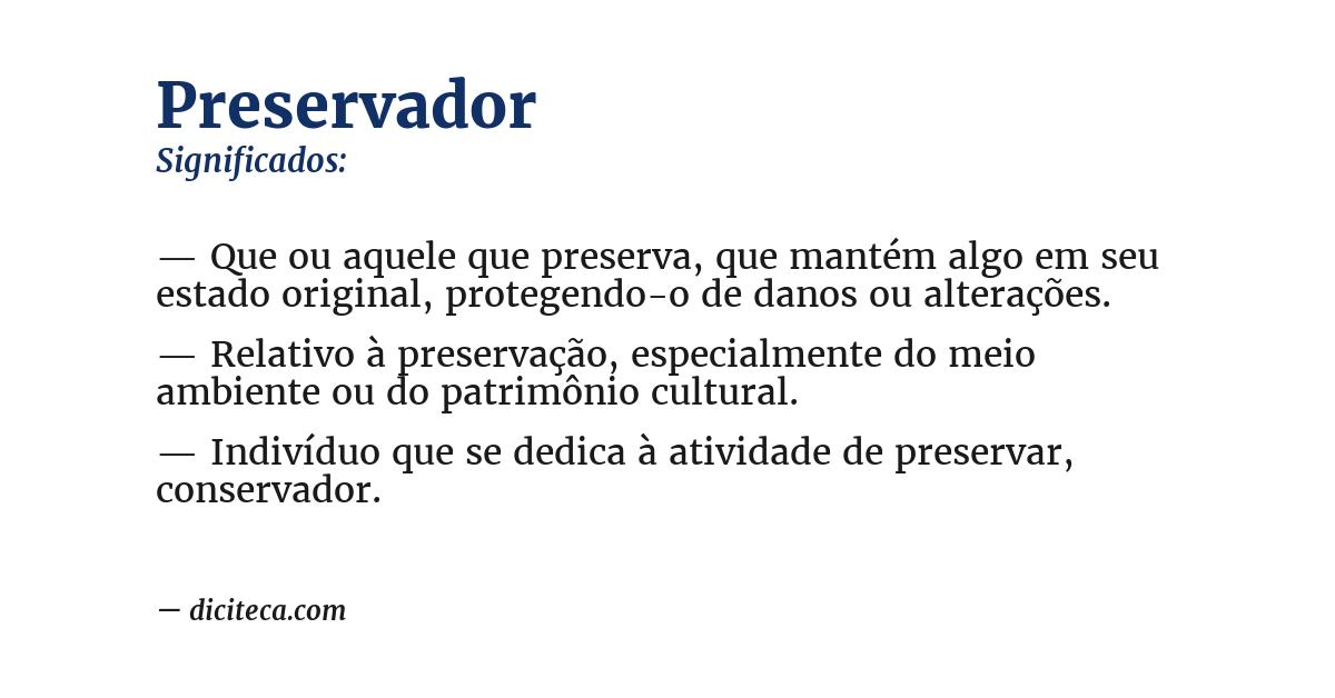 Significado de preservador