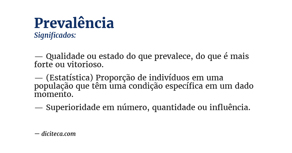 Significado de prevalência