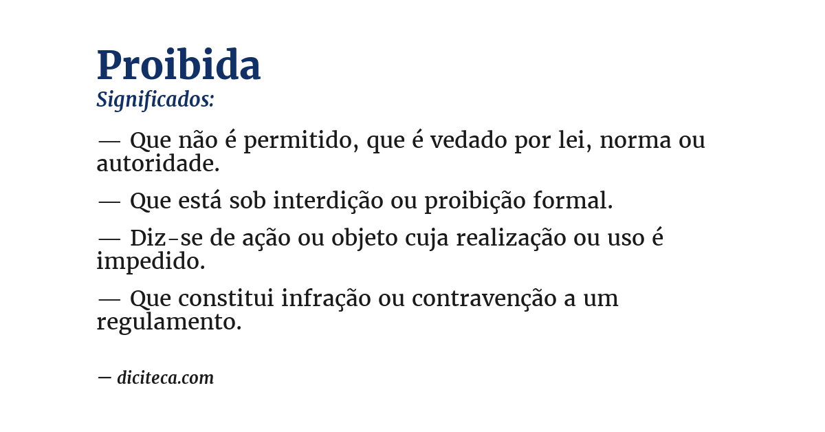 Significado de proibida