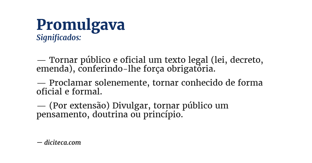 Significado de promulgava