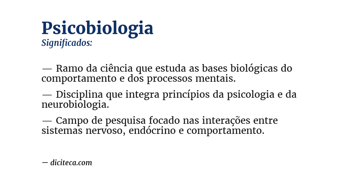 Significado de psicobiologia