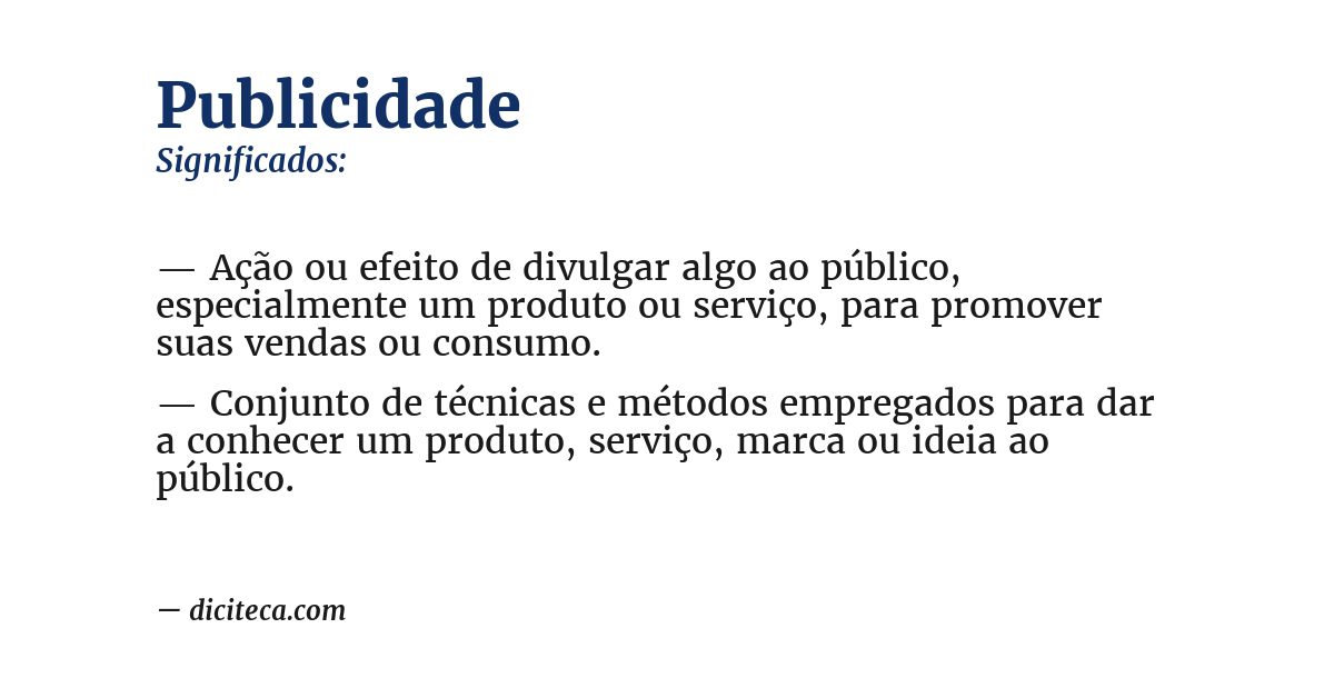 Significado de publicidade