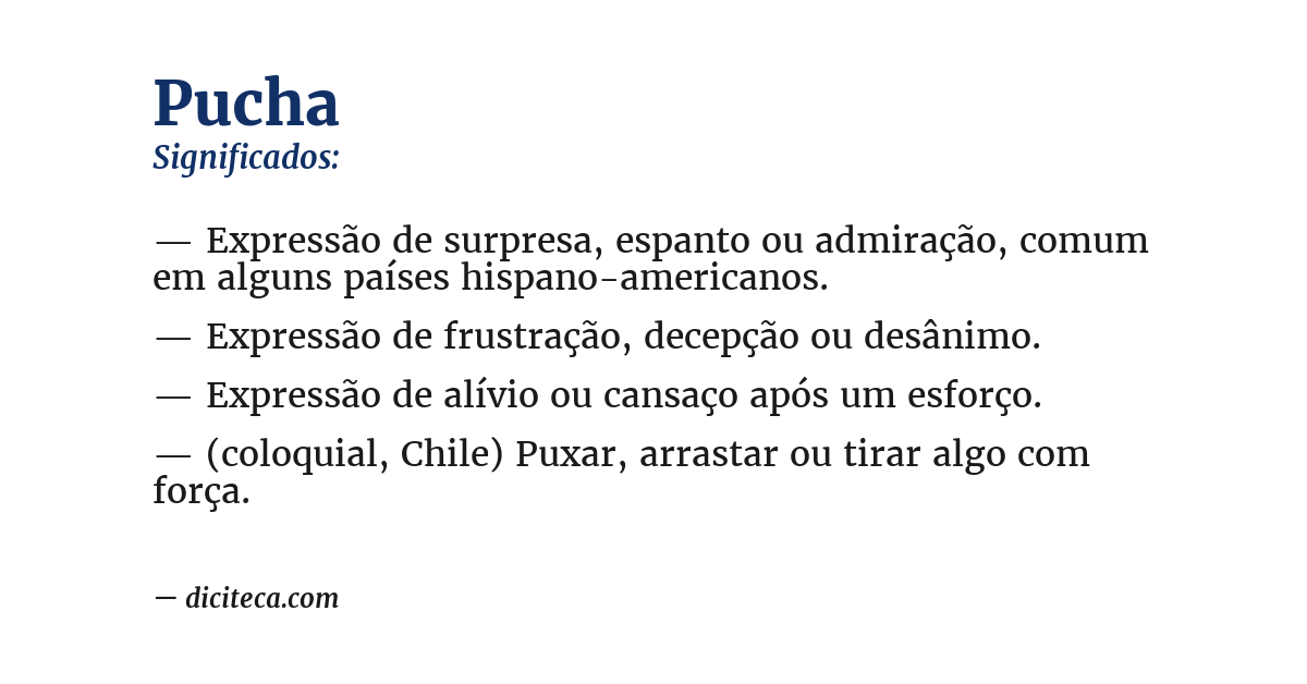 Significado de pucha