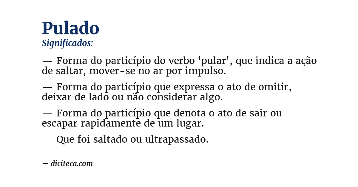 Significado de pulado