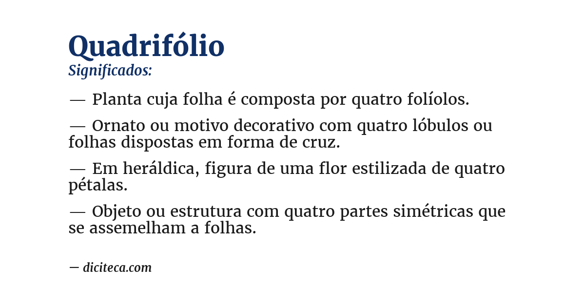 Significado de quadrifólio