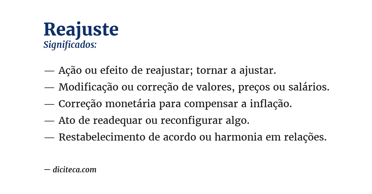 Significado de reajuste