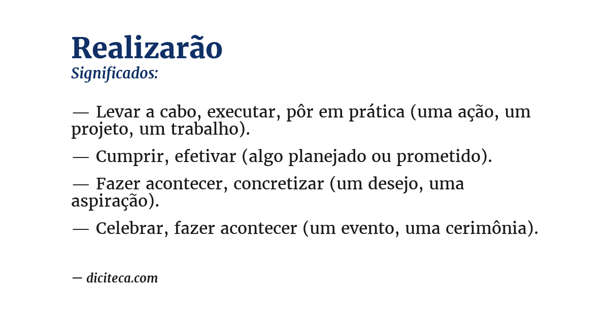 Significado de realizarão