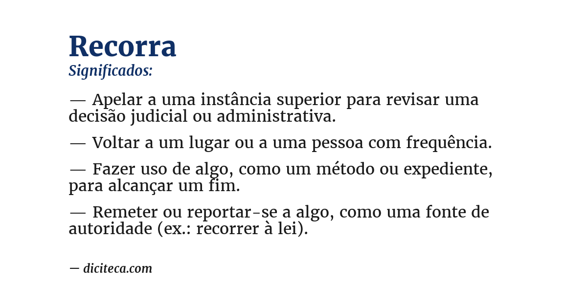 Significado de recorra