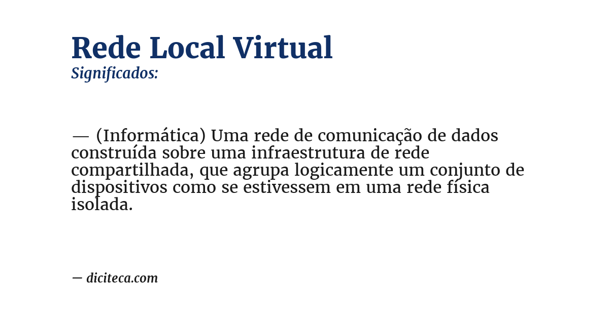 Significado de rede local virtual