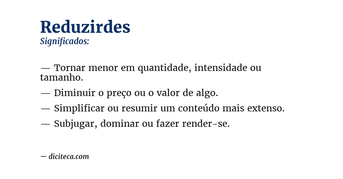Significado de reduzirdes