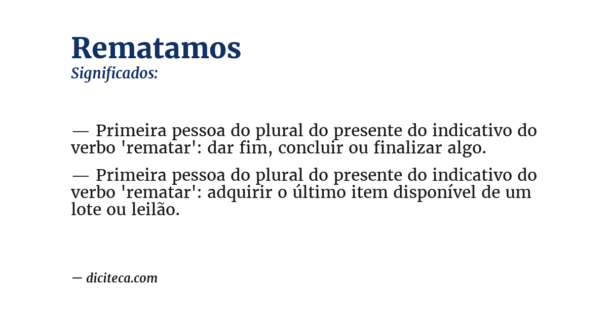 Significado de rematamos