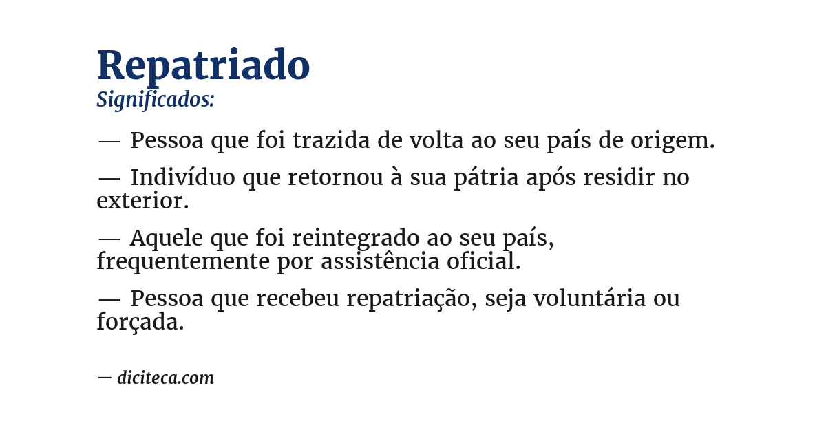 Significado de repatriado