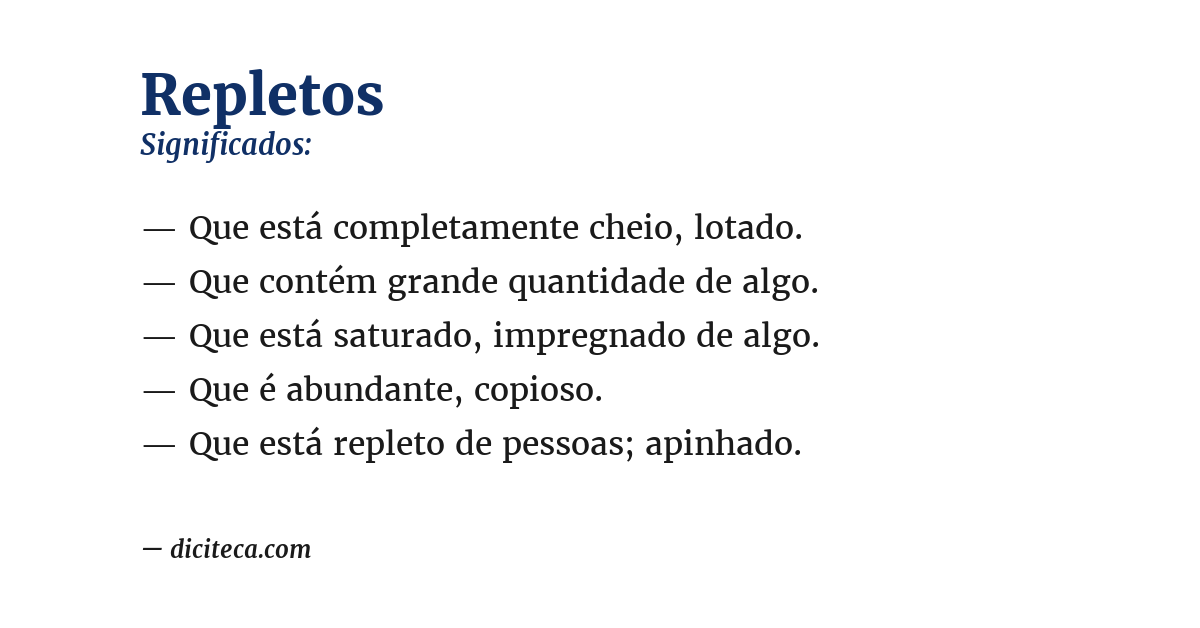 Significado de repletos