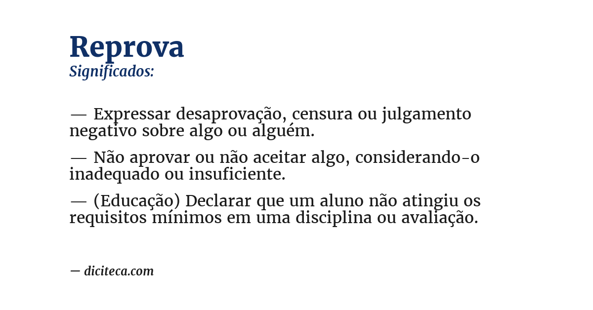 Significado de reprova